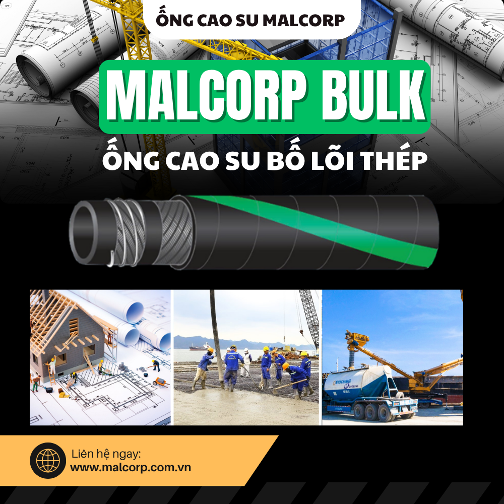 Malcorp bulk Ống cao su bố kẽm hút xi-măng