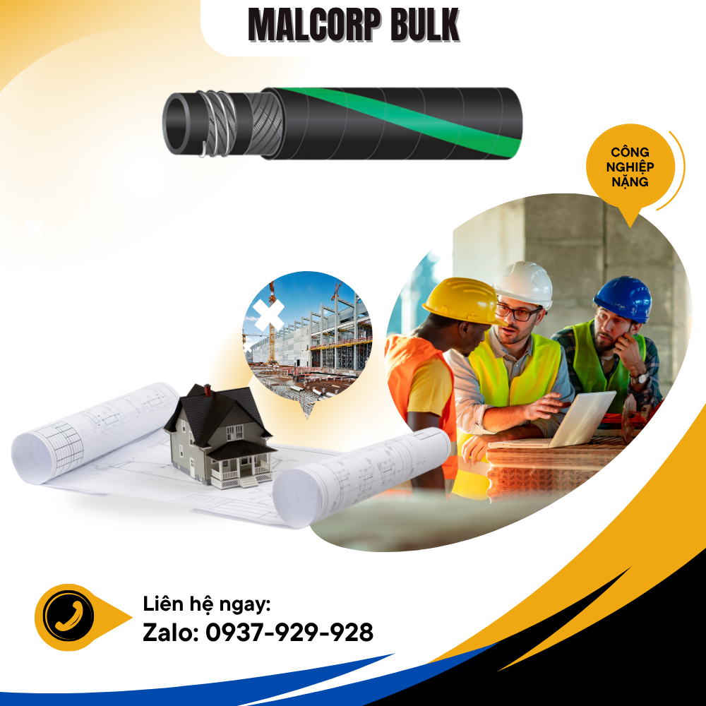 Malcorp bulk Ống cao su bố kẽm hút xi-măng 1